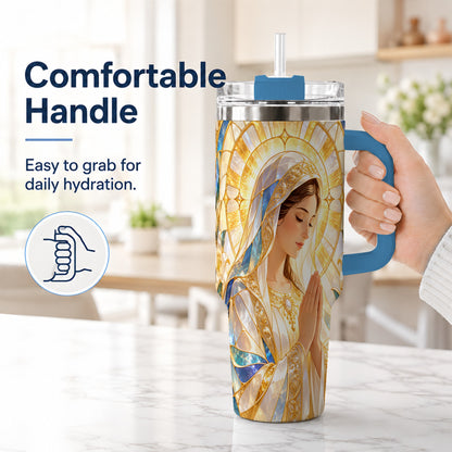#pl[40oz|Blue] Praying Mother Tumbler 40oz, Faith Tumbler, Stainless Steel Travel Cup