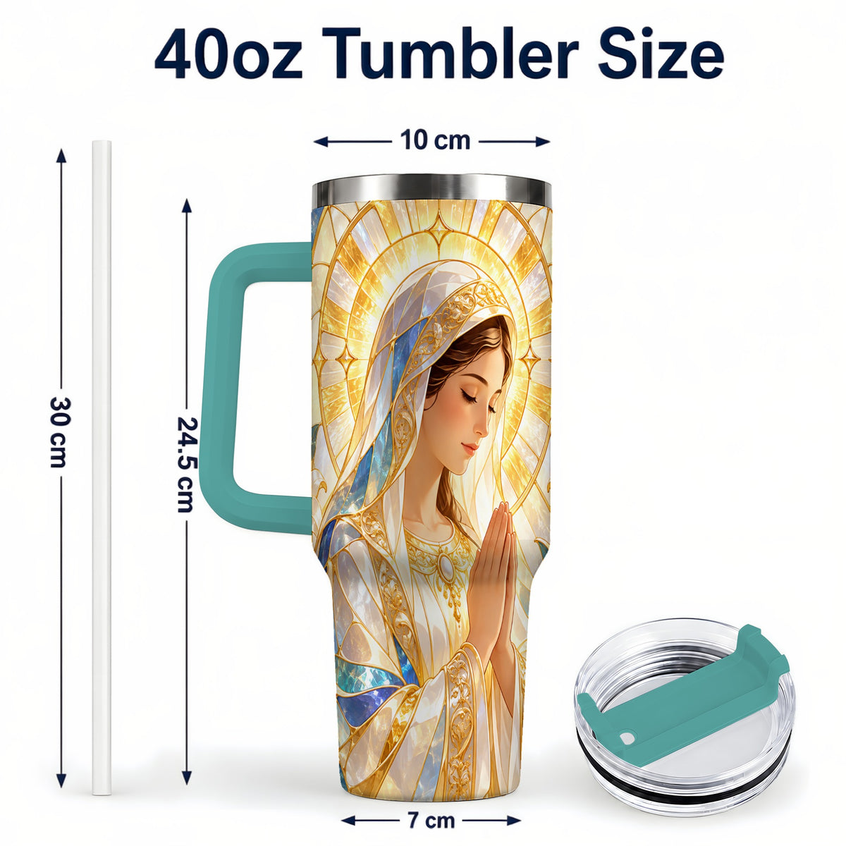 #pl[40oz|Green] Praying Mother Tumbler 40oz, Faith Tumbler, Stainless Steel Travel Cup