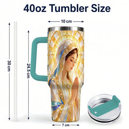 #pl[40oz|Green] Praying Mother Tumbler 40oz, Faith Tumbler, Stainless Steel Travel Cup