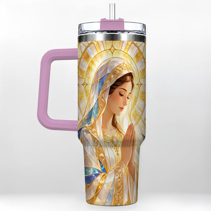 #pl[40oz|Pink] Praying Mother Tumbler 40oz, Faith Tumbler, Stainless Steel Travel Cup