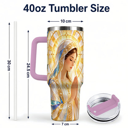 #pl[40oz|Pink] Praying Mother Tumbler 40oz, Faith Tumbler, Stainless Steel Travel Cup