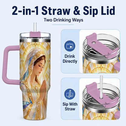 #pl[40oz|Pink] Praying Mother Tumbler 40oz, Faith Tumbler, Stainless Steel Travel Cup
