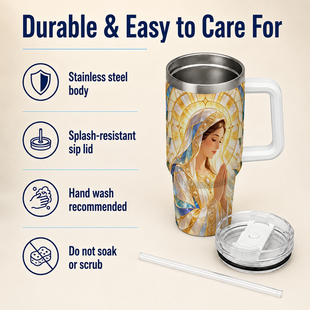 Praying Mother Tumbler 40oz, Faith Tumbler, Stainless Steel Travel Cup