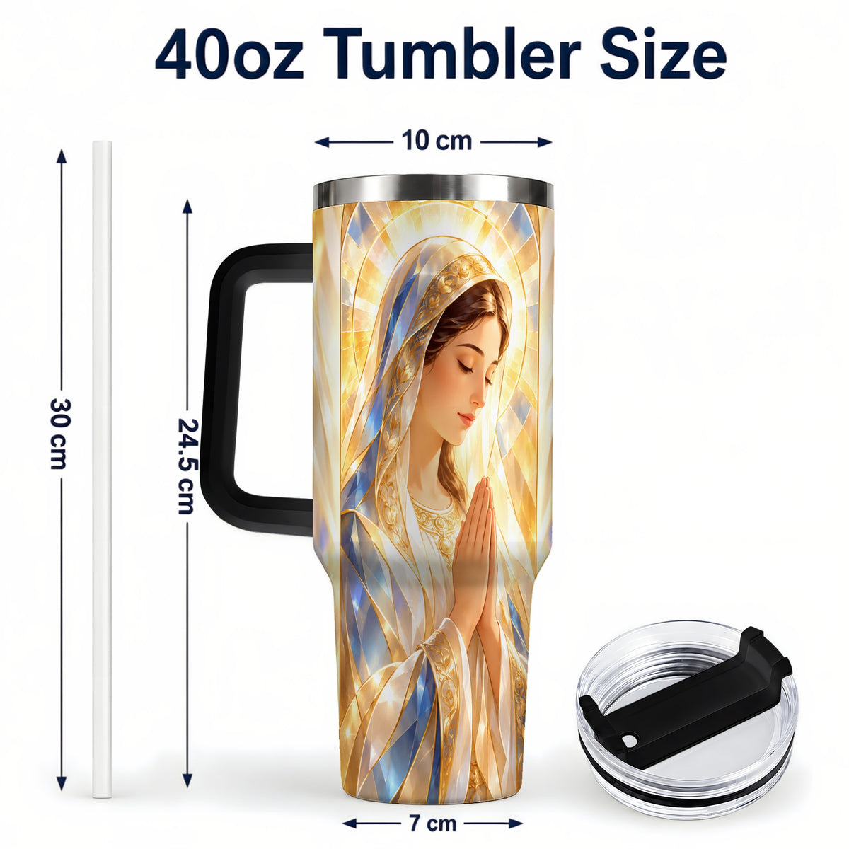 #pl[40oz|Black] Radiant Mother Tumbler 40oz, Faith Tumbler, Stainless Steel Travel Cup
