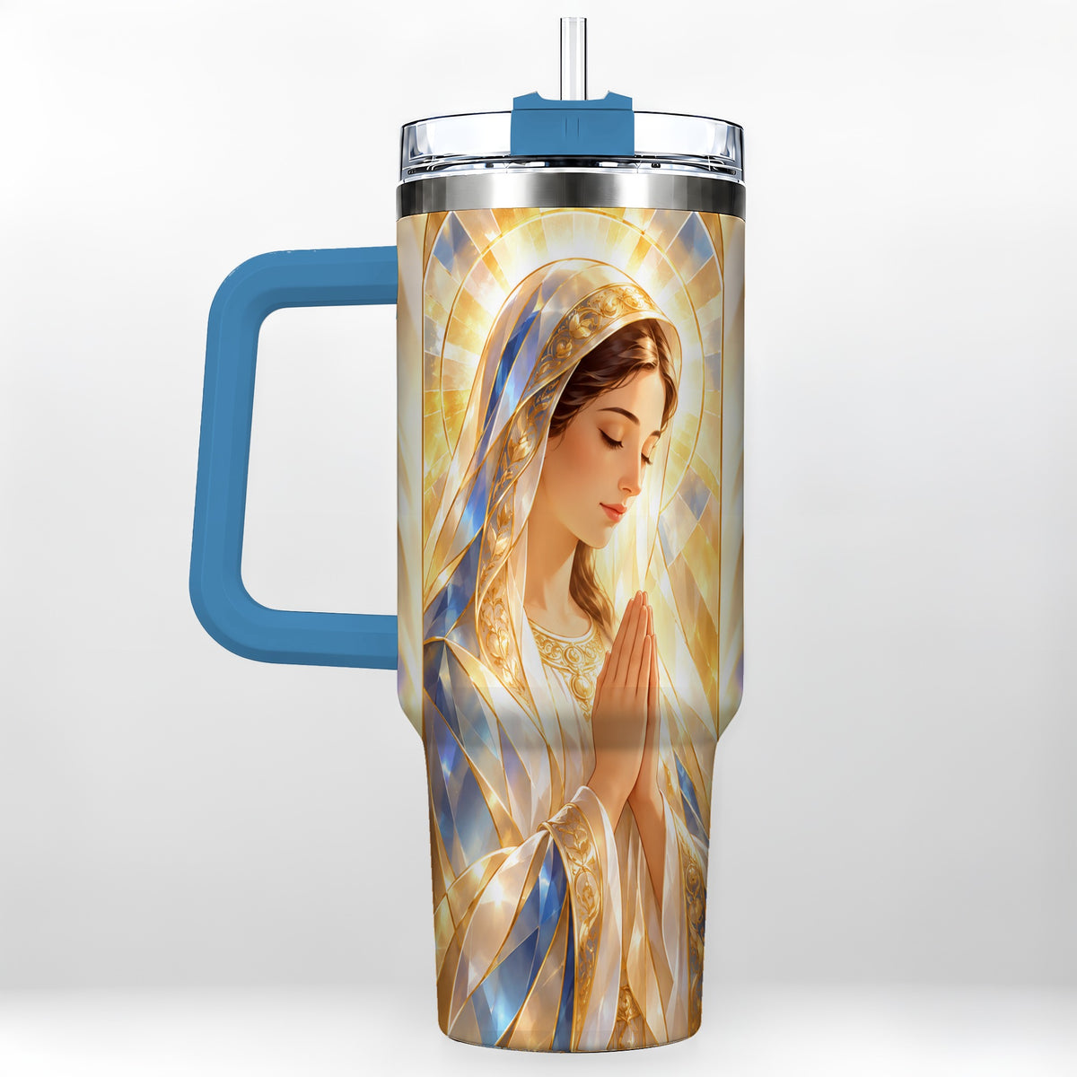 #pl[40oz|Blue] Radiant Mother Tumbler 40oz, Faith Tumbler, Stainless Steel Travel Cup