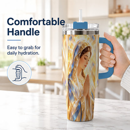 #pl[40oz|Blue] Radiant Mother Tumbler 40oz, Faith Tumbler, Stainless Steel Travel Cup