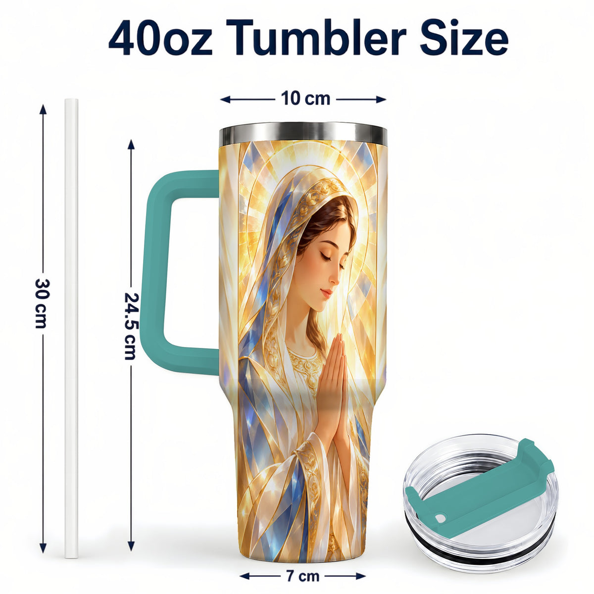 #pl[40oz|Green] Radiant Mother Tumbler 40oz, Faith Tumbler, Stainless Steel Travel Cup