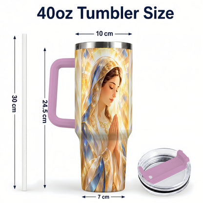 #pl[40oz|Pink] Radiant Mother Tumbler 40oz, Faith Tumbler, Stainless Steel Travel Cup