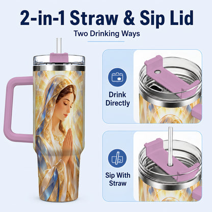 #pl[40oz|Pink] Radiant Mother Tumbler 40oz, Faith Tumbler, Stainless Steel Travel Cup