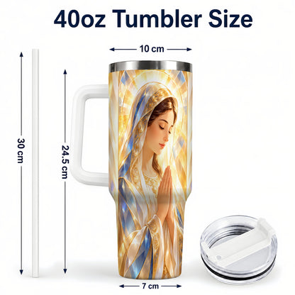 #pl[40oz|White] Radiant Mother Tumbler 40oz, Faith Tumbler, Stainless Steel Travel Cup
