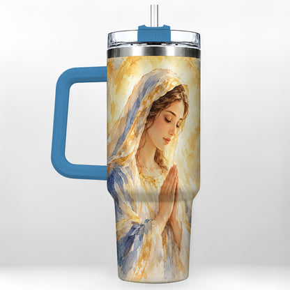 #pl[40oz|Blue] Watercolor Mother Tumbler 40oz, Faith Tumbler, Stainless Steel Travel Cup