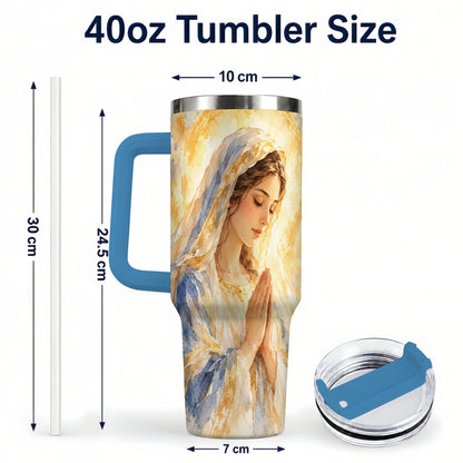 #pl[40oz|Blue] Watercolor Mother Tumbler 40oz, Faith Tumbler, Stainless Steel Travel Cup