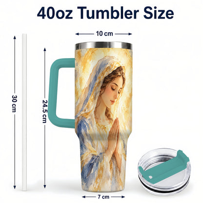 #pl[40oz|Green] Watercolor Mother Tumbler 40oz, Faith Tumbler, Stainless Steel Travel Cup