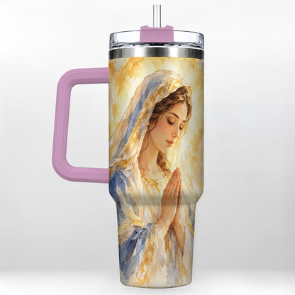 #pl[40oz|Pink] Watercolor Mother Tumbler 40oz, Faith Tumbler, Stainless Steel Travel Cup