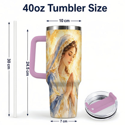 #pl[40oz|Pink] Watercolor Mother Tumbler 40oz, Faith Tumbler, Stainless Steel Travel Cup