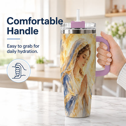 #pl[40oz|Pink] Watercolor Mother Tumbler 40oz, Faith Tumbler, Stainless Steel Travel Cup