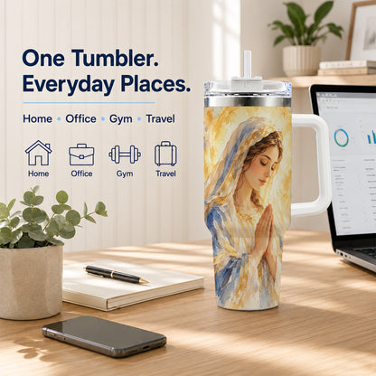 Watercolor Mother Tumbler 40oz, Faith Tumbler, Stainless Steel Travel Cup