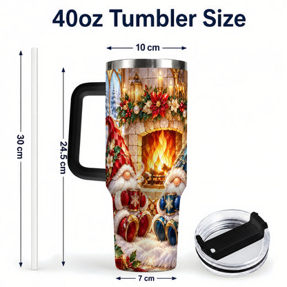 #pl[40oz|Black] Christmas Gnome Tumbler 40oz, Winter Tumbler, Stainless Steel Travel Cup