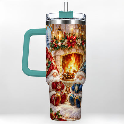 #pl[40oz|Green] Christmas Gnome Tumbler 40oz, Winter Tumbler, Stainless Steel Travel Cup