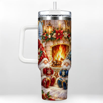 Christmas Gnome Tumbler 40oz, Winter Tumbler, Stainless Steel Travel Cup