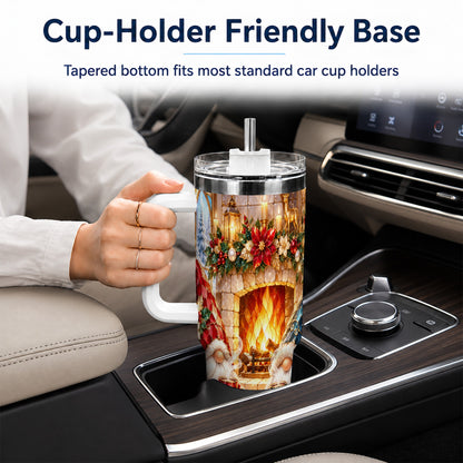 Christmas Gnome Tumbler 40oz, Winter Tumbler, Stainless Steel Travel Cup