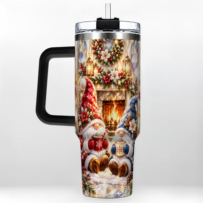 #pl[40oz|Black] Crystal Gnome Tumbler 40oz, Winter Tumbler, Stainless Steel Travel Cup