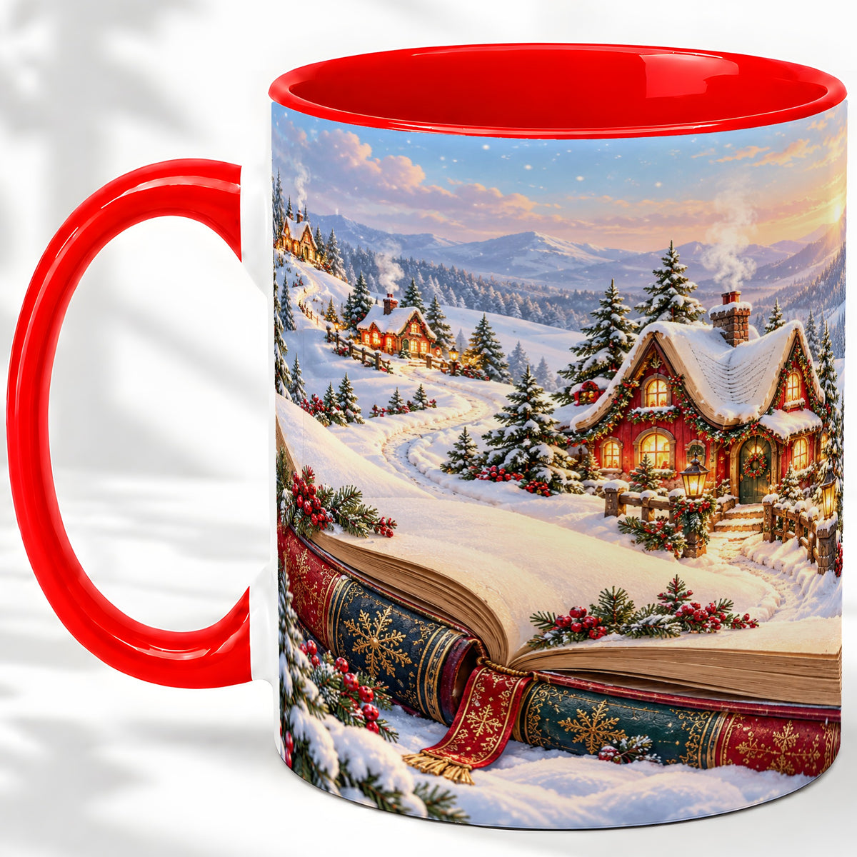 Christmas Storybook Village Accent Ceramic Mug, Winter Landscape