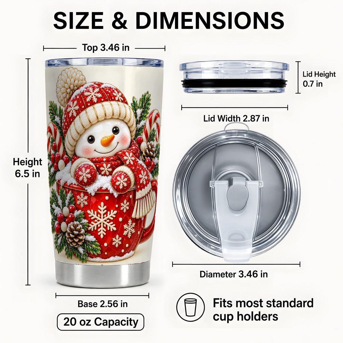 #pl[Steel] Snowman Red Cup Tumbler 20oz, Christmas Stainless Steel Travel Cup