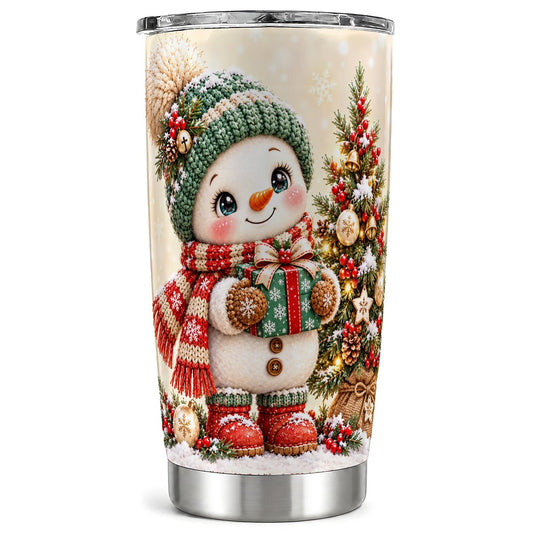 Christmas Snowman Tumbler 20oz, Winter Tumbler, Stainless Steel Travel Cup