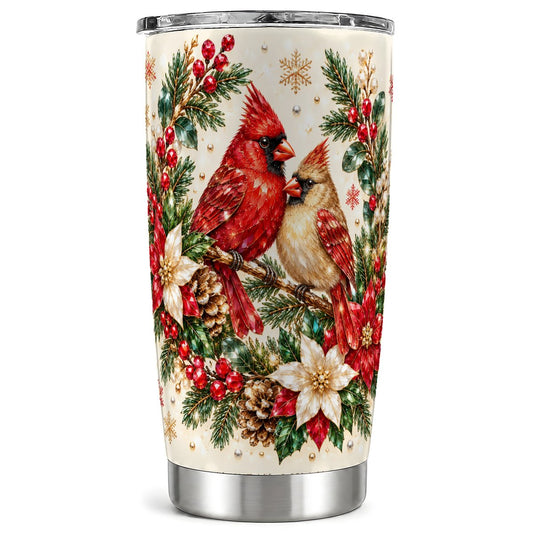 Cardinal Pair Tumbler 20oz, Bird Tumbler, Stainless Steel Travel Cup
