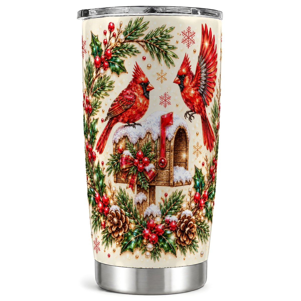 Cardinal Mailbox Tumbler 20oz, Bird Tumbler, Stainless Steel Travel Cup
