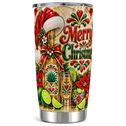 Christmas Fiesta Tumbler 20oz, Holiday Agave Tumbler, Steel Travel Cup