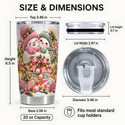 #pl[20oz|Steel] Snowman Duo Tumbler 20oz, Winter Tumbler, Stainless Steel Travel Cup