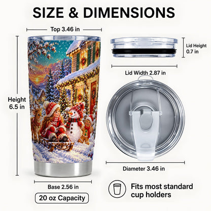 #pl[20oz|Steel] Christmas Sled Tumbler 20oz, Winter Tumbler, Stainless Steel Travel Cup