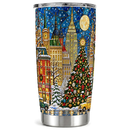 Christmas City Tumbler 20oz, Tree Tumbler, Stainless Steel Travel Cup