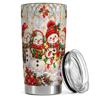 Christmas Snowman Family 20oz Tumbler, Winter Travel Cup for Women