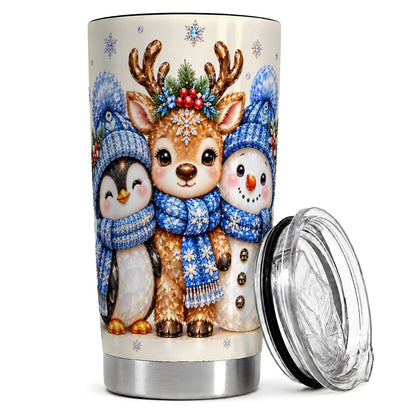 Christmas Animal Friends 20oz Tumbler, Winter Travel Cup for Women