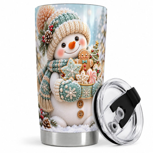 Christmas Snowman with Cookies Tumbler 20oz
