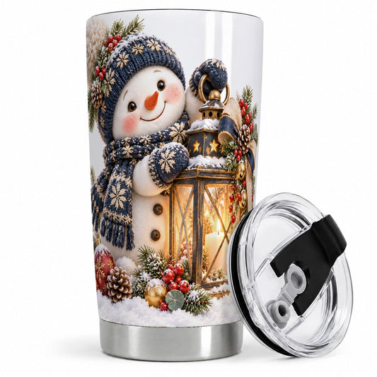 Winter Snowman with Lantern Tumbler 20oz