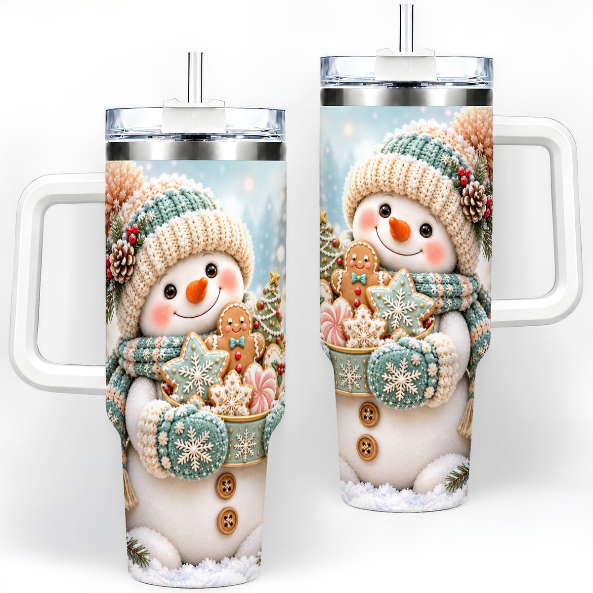 Christmas Snowman with Cookies Tumbler 40oz