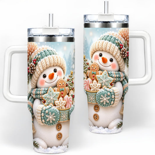 Christmas Snowman with Cookies Tumbler 40oz