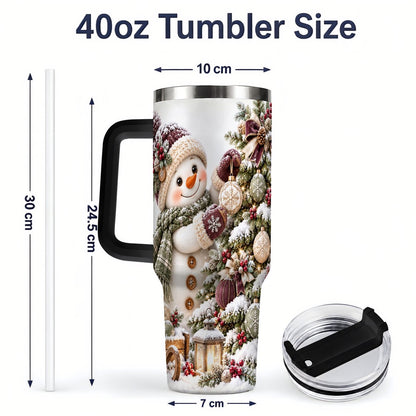 #pl[40oz|Black] Christmas Snowman Decorating Tree Tumbler 40oz