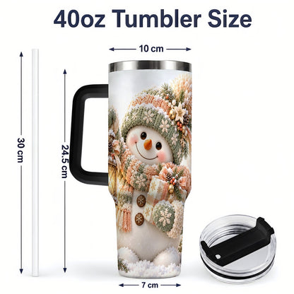 #pl[40oz|Black] Christmas Snowman Tumbler 40oz, Pastel Lantern Art