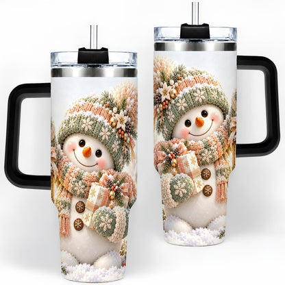 #pl[40oz|Black] Christmas Snowman Tumbler 40oz, Pastel Lantern Art
