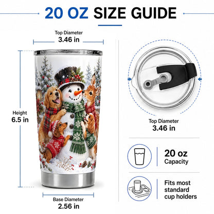 #pl[20oz|Steel] Christmas Snowman and Animal Friends Tumbler 20oz