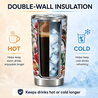 Christmas Husky and Snowman Tumbler 20oz