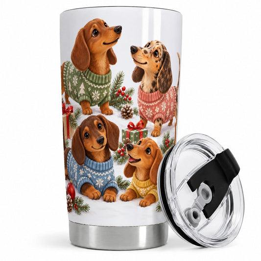 Christmas Dachshund Quartet Tumbler 20oz
