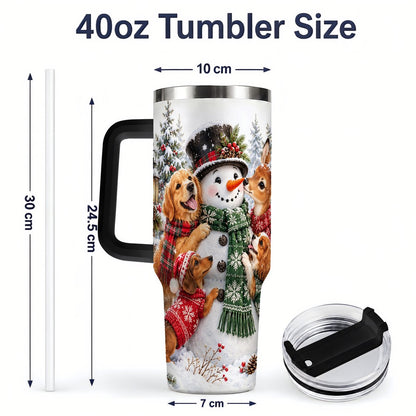 #pl[40oz|Black] Christmas Snowman and Animal Friends Tumbler 40oz