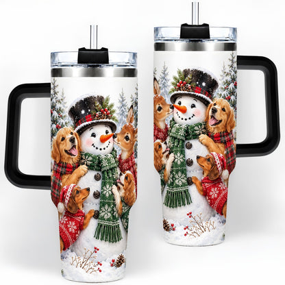 #pl[40oz|Black] Christmas Snowman and Animal Friends Tumbler 40oz
