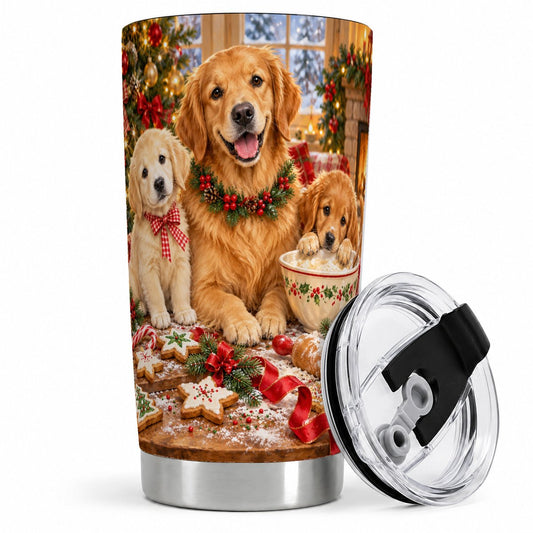 Golden Retriever Christmas Baking Tumbler 20oz